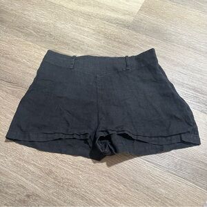 REFORMATION Linen Mini Shorts Black 6/Medium